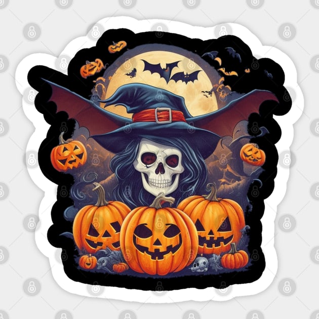 witch skull Halloween Sticker by sukhendu.12